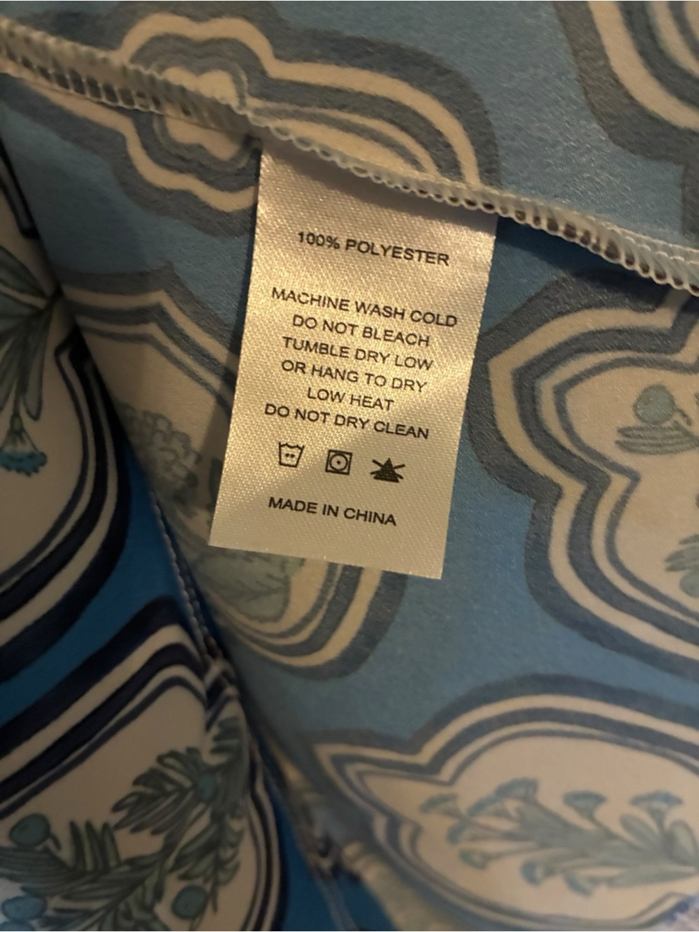 Monsoon Whitney Boho Printed Top Blue Geometric Blouse Sz L LENZING ECOVERO - Picture 4 of 5
